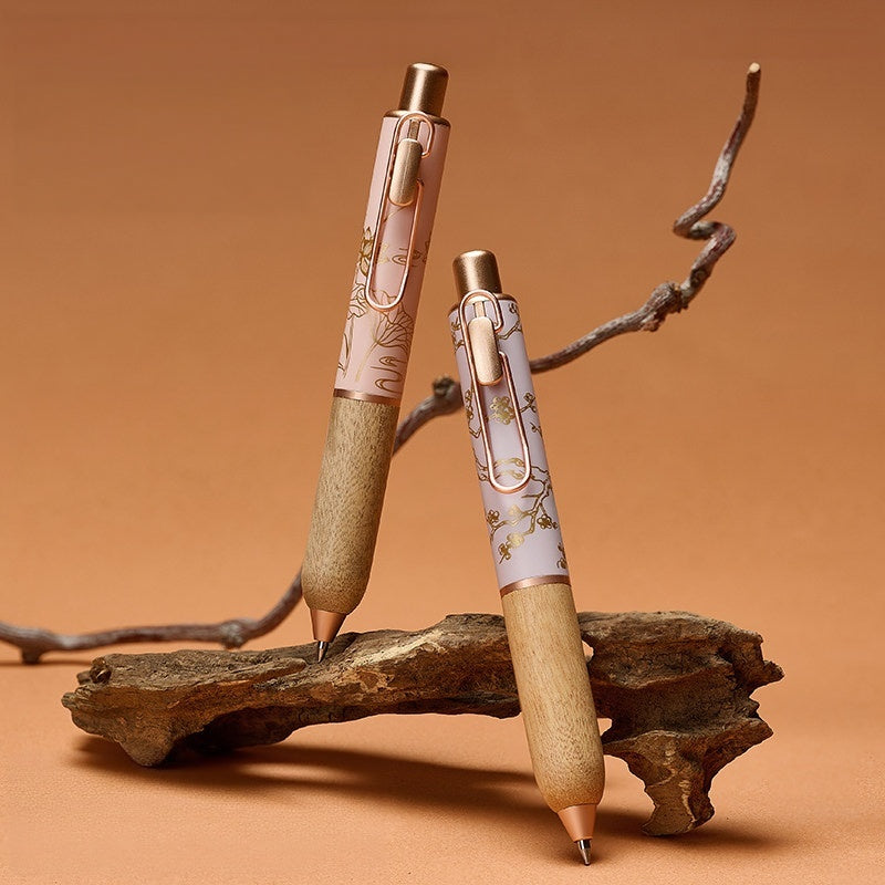 Vintage Wood Retractable Gel Pen - Cloud