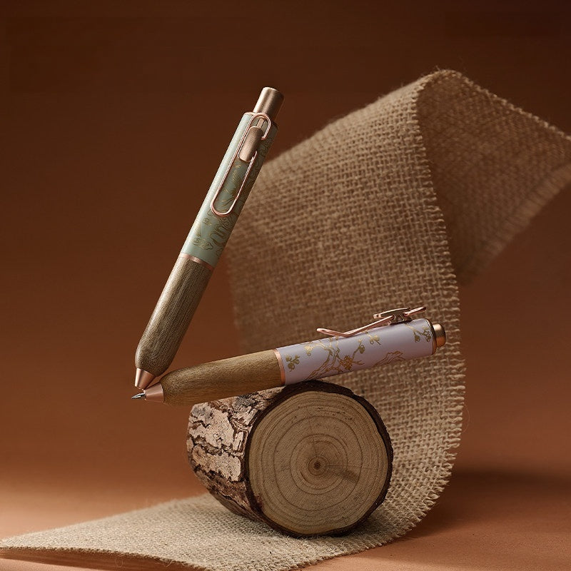 Vintage Wood Retractable Gel Pen - Cloud