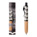 Sweet Check Wood Retractable Gel Pen - Midnight