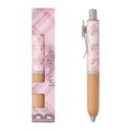 Sweet Check Wood Retractable Gel Pen - Rose